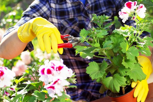 Gardener preparing a booking for service terms document